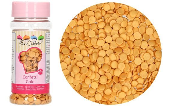 EDIBLE SUGAR DECORATION CONFETTI GOLD 60 G