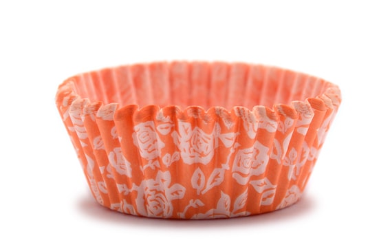 CONFECTIONERY PAPER CASES 50 X 30 MM (150 PC.) - ROSES ORANGE