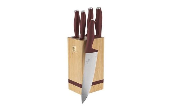 BAMBOO KNIFE SET WITH STAND 6 PCS LEONARDO COLLECTION