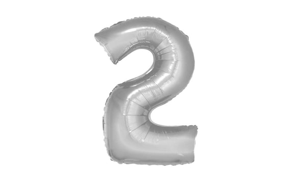 BALLOON FOIL NUMERALS SILVER 35 CM - 2 (NELZE PLNIT HELIEM)