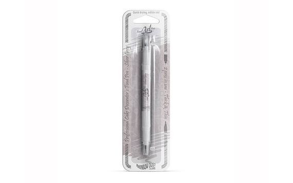 DOUBLE-ENDED COLOURING EDIBLE INK PEN SILVER GREY