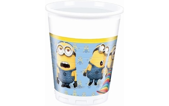 MŰANYAG POHARAK MINIONS, 200 ML, 8 DB