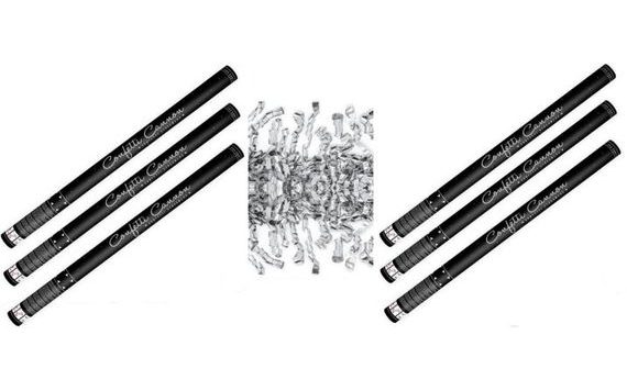 80CM CONFETTI - 6PCS SILVER RIBBONS - METALLIC SHREDS - NEW YEAR'S EVE