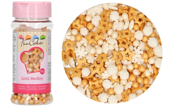 FUNCAKES SPRINKLE MEDLEY GOLD 50 G