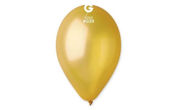 METALLIC BALLOONS 100 PCS GOLD - DIAMETER 26 CM