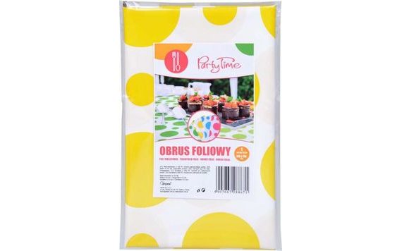 SÁRGA PÖTTYÖS FÓLIÁS TERÍTŐ - 100 X 130 CM
