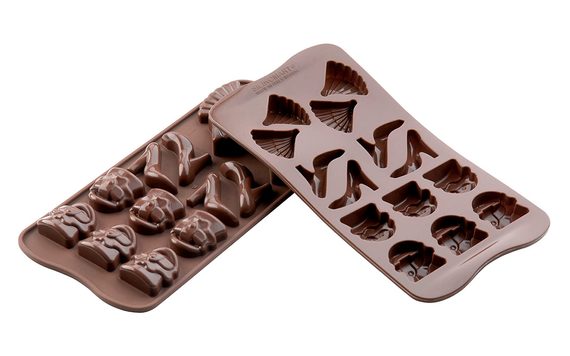 SILICONE CHOCOLATE MOULDS ON A SHEET - FASHION