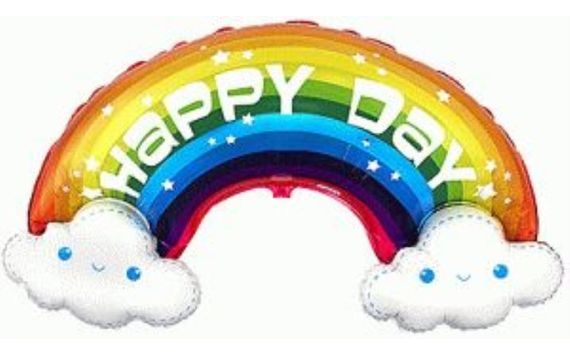 BALÓN FOLIOVÝ RAINBOW - DUHA HAPPY DAY 90 CM