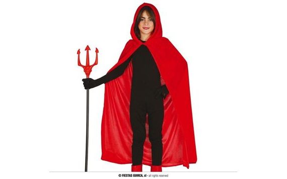 CHILDREN'S RED CLOAK WITH HOOD - 100 CM