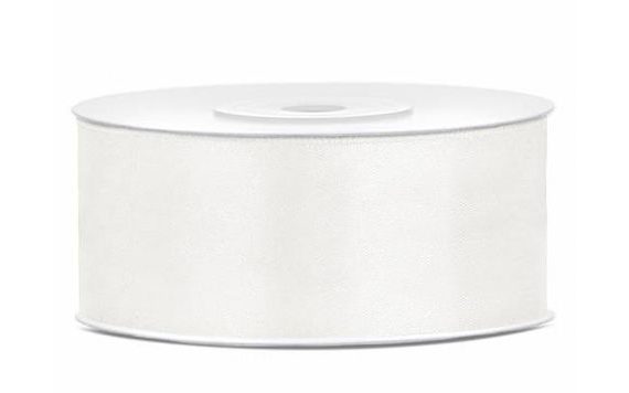 SATIN LIGHT CREAM RIBBON 25MM/25M
