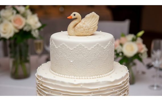 LABUŤ BEZ KORUNKY - MARCIPÁNOVÁ FIGÚRKA NA TORTU