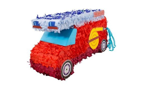 PIÑATA FIRE TRUCK / FIREMAN - 54X30X18 CM - BREAKABLE