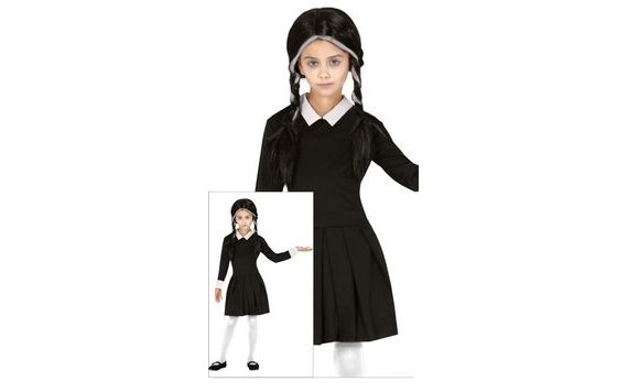 CHILDREN'S WEDNESDAY ADDAMS COSTUME - ADDAMS FAMILY - HALLOWEEN - SIZE 3-4 YEARS