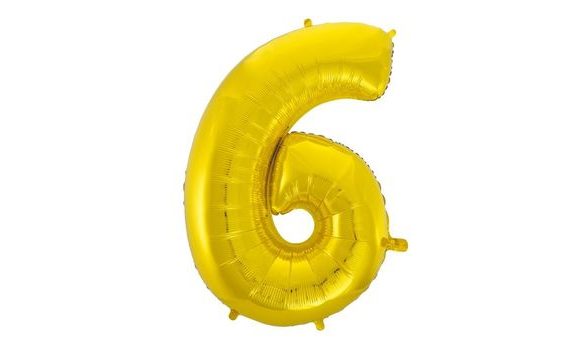 BALLOON FOIL DIGITS GOLD - GOLD 115 CM - 6/9