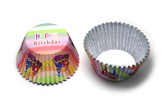 FOIL BAKING CUPS HAPPY BIRTHDAY PARTY HATS PK/30