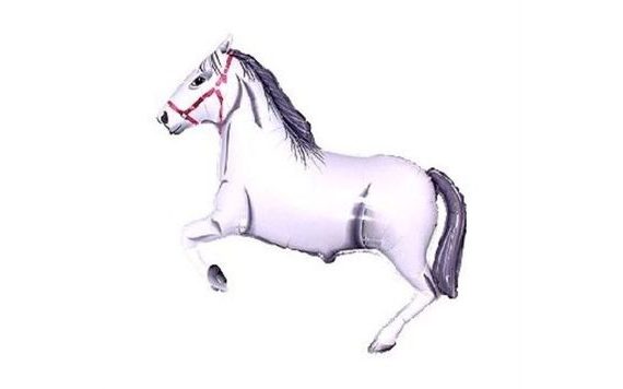 FOIL BALLOON 35 CM HORSE WHITE (CANNOT BE FILLED WITH HELIUM)