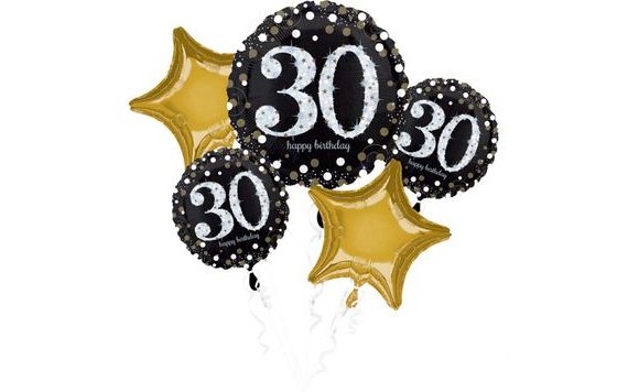 30. NAROZENINY BALÓNKY SADA 5 KS