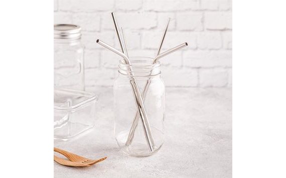 IMMORTAL STAINLESS STEEL STRAW - SET OF 4 - 21,5 CM + CLEANING BRUSH