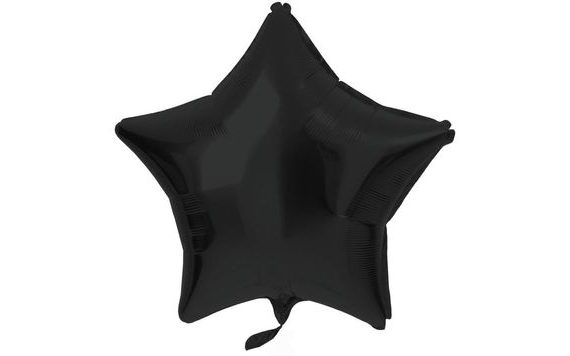 BALÓN FOLIOVÝ HVĚZDA - MATNÁ ČERNÁ - 48 CM