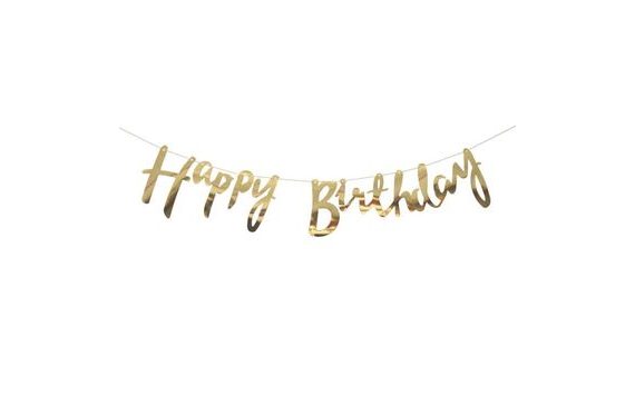 GIRLANDA NAROZENINY - HAPPY BIRTHDAY - ZLATÁ, 150 CM