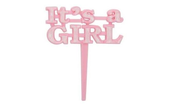 CUPCAKE TOPPERS, 8 PCS - BABY SHOWER - IT´S A GIRL - GIRL