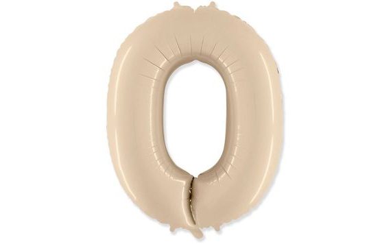 CREAM FOIL BALLOON NUMBER - 102 CM - 0