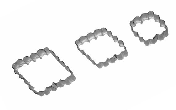 SET OF DOUGH CUTTERS - DIAMONDS CRINKLED