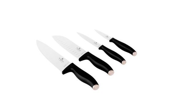 4-PIECE STAINLESS STEEL KNIFE SET - BLACK ROSE COLLECTION