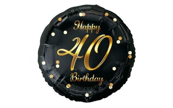 BALÓN FOLIOVÝ 40 LET - HAPPY BIRTHDAY - NAROZENINY - 45 CM