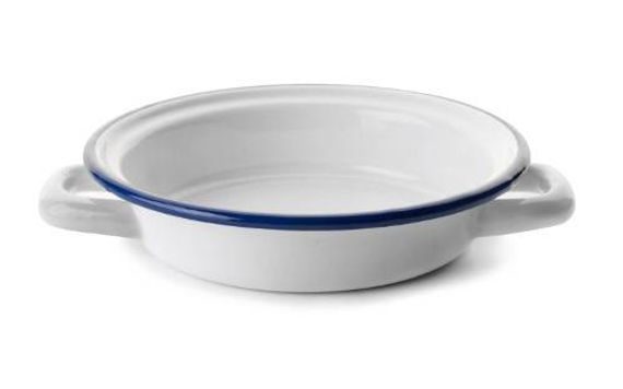 WHITE &AMP; BLUE ENAMEL SAUCEPAN 16 CM