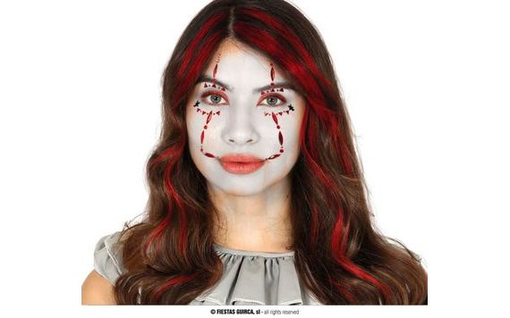 NALEPOVACÍ KAMÍNKY NA OBLIČEJ - KLAUN - HALLOWEEN