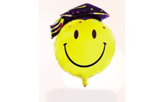 FOIL SMILEY BALLOON - GRADUATION 95 CM