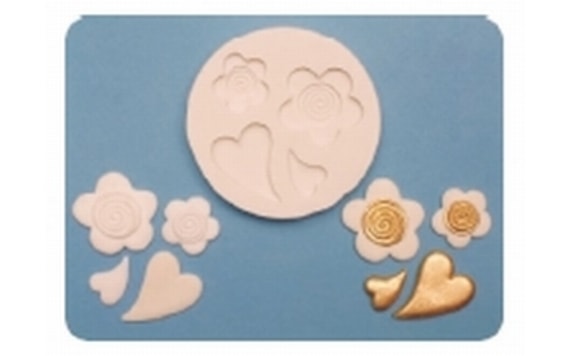 SILICONE MOULD HEARTS & FLOWERS