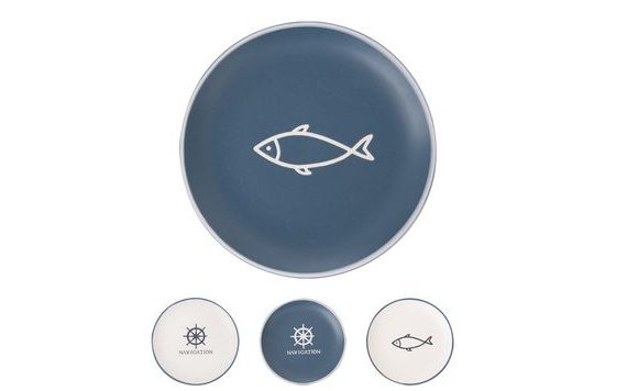 CERAMIC DESSERT PLATE SEA, 19.5 CM