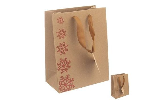 GIFT BAG 26X32 CM SNOWFLAKES