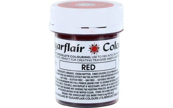SUGARFLAIR RED (35 G) KAKAÓVAJ ALAPÚ CSOKOLÁDÉ SZÍNEZÉK