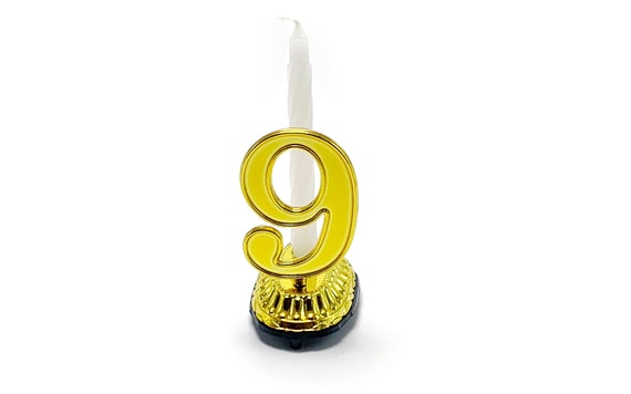 BIRTHDAY CAKE SET - DIGITS 9 AND CANDLE