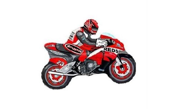 BALLOON FOIL 60 CM MOTORBIKE RED