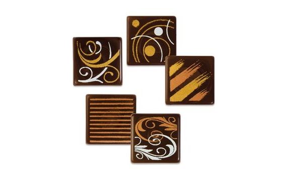 CHOCOLATE DECORATION - PRINTED SQUARES 9 PCS