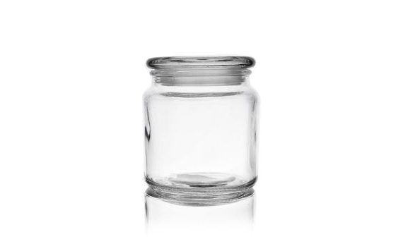 DÓZA SKLO S VÍKOM 0,58 L KULATÁ