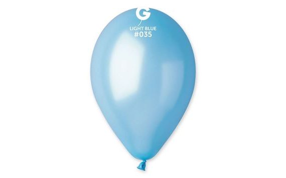 BALONKY METALICKÉ 100 KS SVĚTLE MODRÝ - PRŮMĚR 26 CM