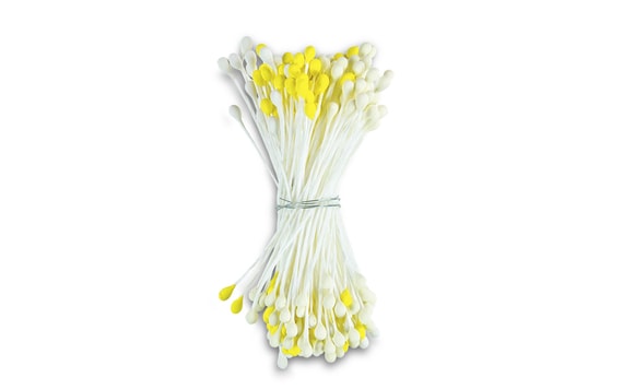 PISTILS FOR FLOWER MAKING - WHITE AND YELLOW 144 PC.