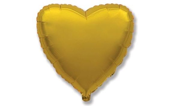 45 CM GOLDEN HEART FOIL BALLOON