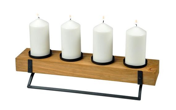 WOODEN ADVENT CANDLE HOLDER 48X14 CM