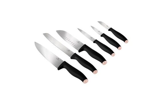 6-PIECE STAINLESS STEEL KNIFE SET - BLACK ROSE COLLECTION
