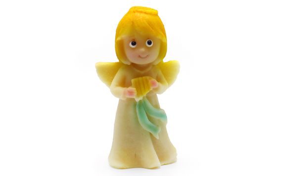 ANGEL WITH HARP - MARZIPAN EDIBLE FIGURINE