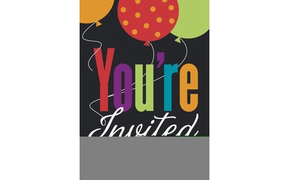 INVITATIONS - HAPPY BIRTHDAY CHEER - 8 PCS