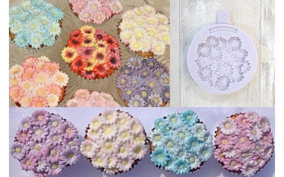 SILIKONOVÁ FORMA NA KVĚTINY KOPRETINA, SEDMIKRÁSKY - CUPCAKE TOP – DAISY