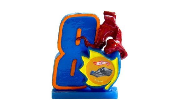 HOT WHEELS BIRTHDAY CANDLE NUMBER 8