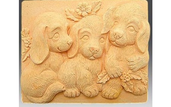 SILICONE MOULD - THREE PUPPIES